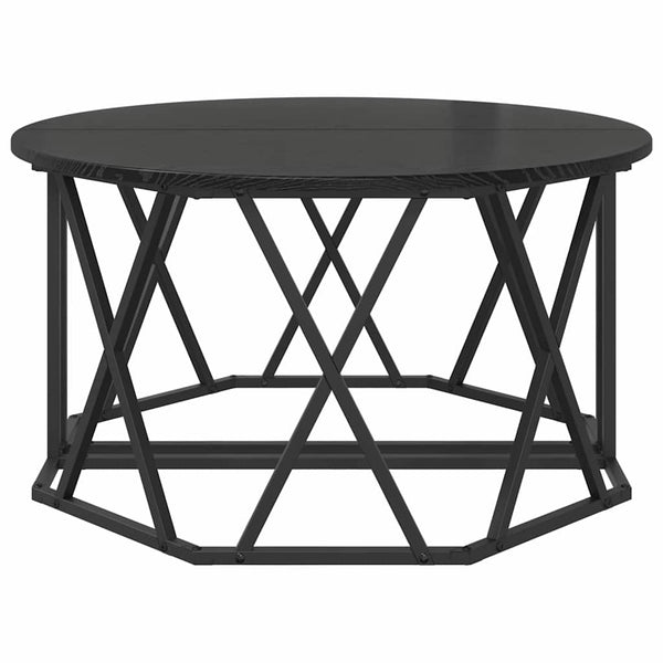Schwarzer Couchtisch Eichenoptik 80x80 cm