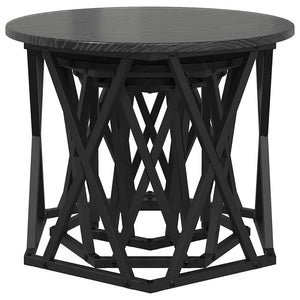 Nesting Beistelltisch 3er-Set Schwarz Eiche