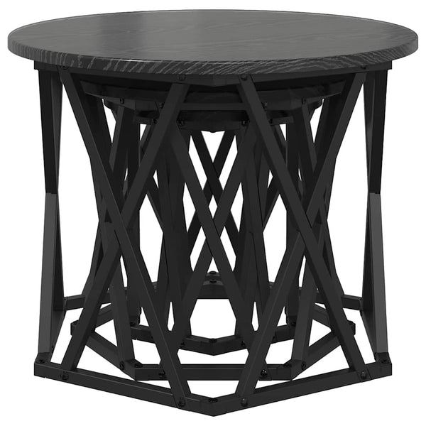 Nesting Beistelltisch 3er-Set Schwarz Eiche