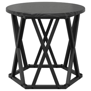 Nesting Beistelltisch 3er-Set Schwarz Eiche