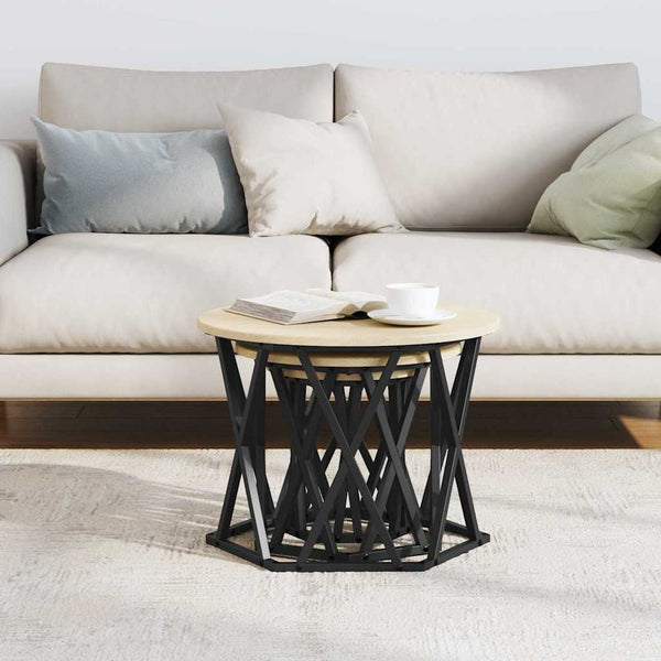 Nesting Beistelltisch 3er Set Sonoma-Eiche