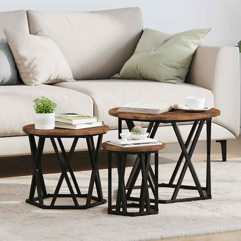 Nesting Beistelltisch 3er Set Eiche
