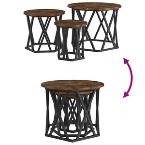 Nesting Beistelltisch 3er Set Eiche