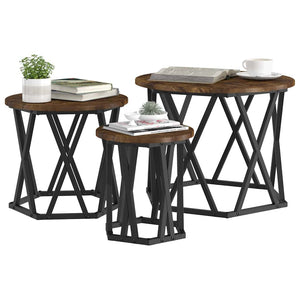 Nesting Beistelltisch 3er Set Eiche
