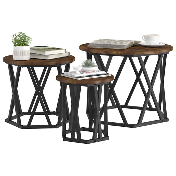 Nesting Beistelltisch 3er Set Eiche