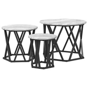 Nesting Beistelltisch 3er Set Grau Sonoma
