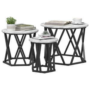 Nesting Beistelltisch 3er Set Grau Sonoma