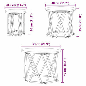 Nesting Beistelltisch 3er Set Grau Sonoma
