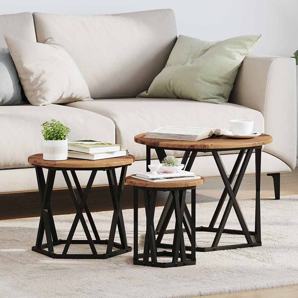 Nesting Beistelltisch 3er Set Altholz