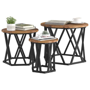Nesting Beistelltisch 3er Set Altholz