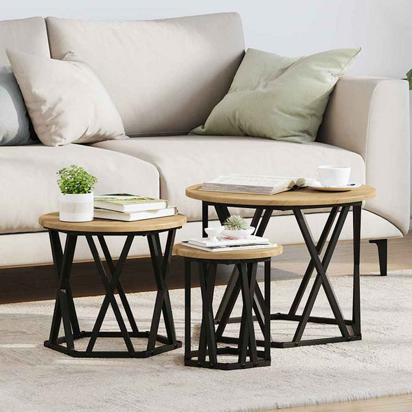 Nesting Beistelltisch 3er Set Artisan-Eiche
