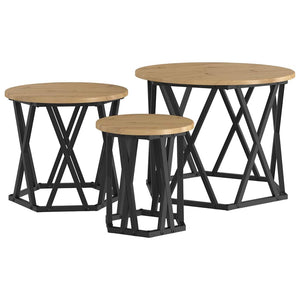 Nesting Beistelltisch 3er Set Artisan-Eiche