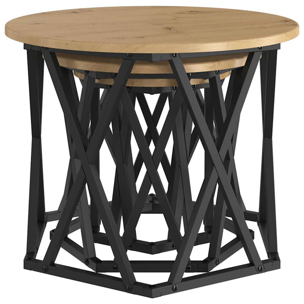 Nesting Beistelltisch 3er Set Artisan-Eiche