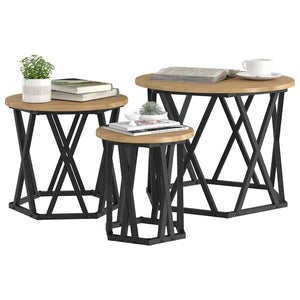 Nesting Beistelltisch 3er Set Artisan-Eiche