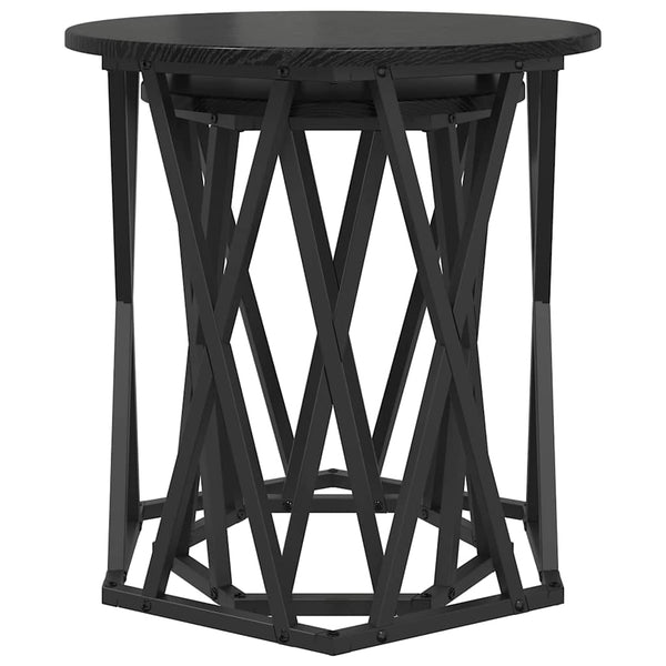 Couchtisch Schwarz Eichenoptik 2er Set