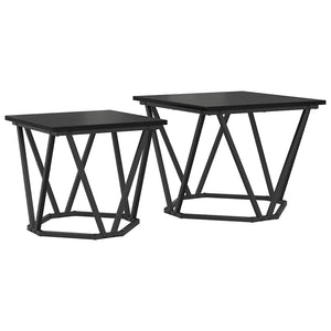 Beistelltisch Set 2er Schwarze Eiche