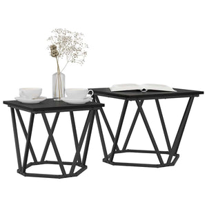 Beistelltisch Set 2er Schwarze Eiche