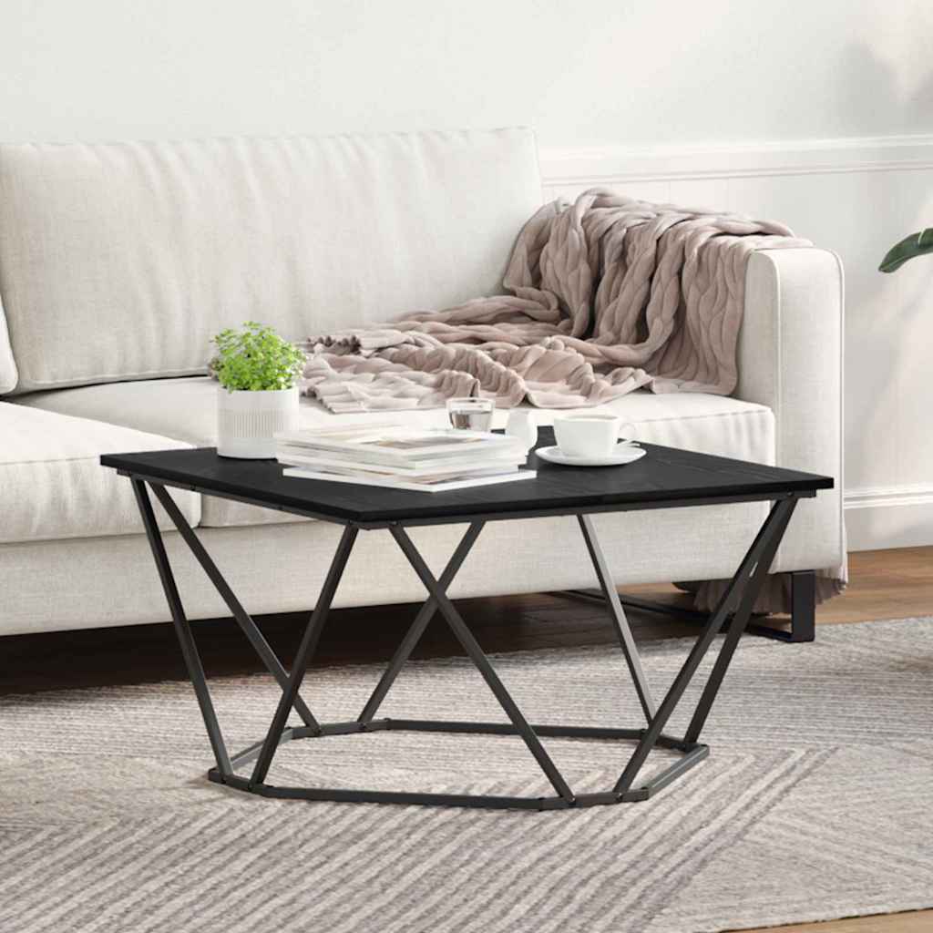 Schwarzer Couchtisch Eichenoptik 80x80 cm