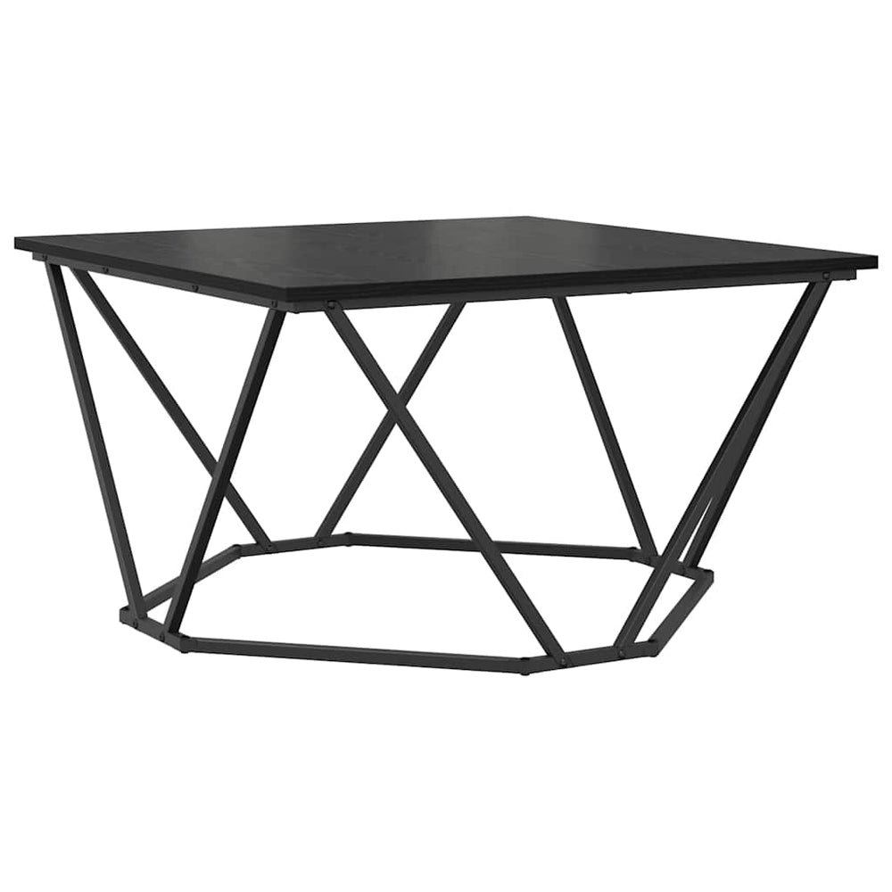 Schwarzer Couchtisch Eichenoptik 80x80 cm