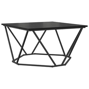 Schwarzer Couchtisch Eichenoptik 80x80 cm