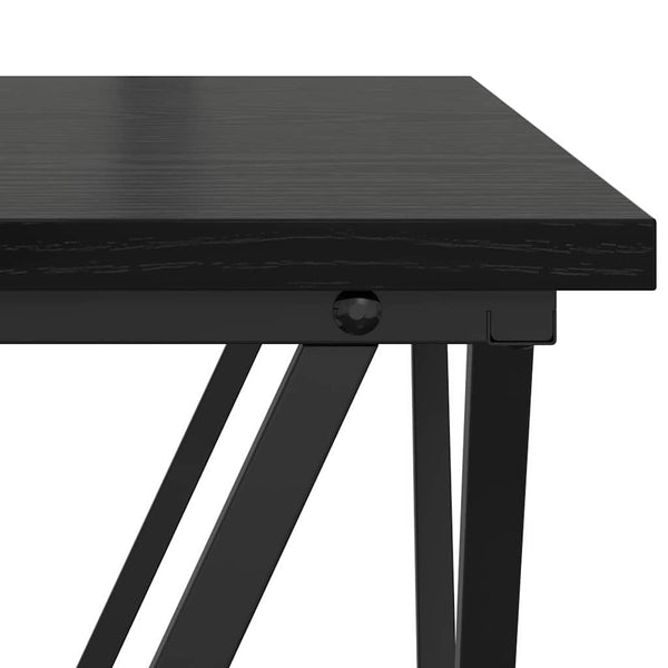 Schwarzer Couchtisch 3er Set Eichenoptik