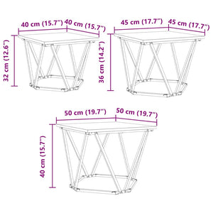 3er Couchtisch Set Eiche Optik