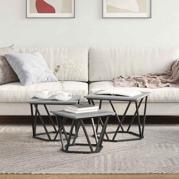 Couchtisch 3er Set Grau Sonoma