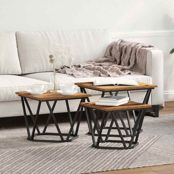 Quadratischer Couchtisch, 3er-Set