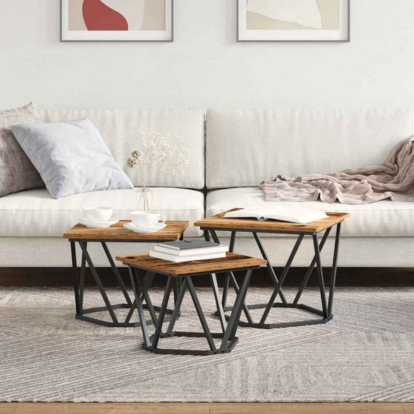 Quadratischer Couchtisch, 3er-Set