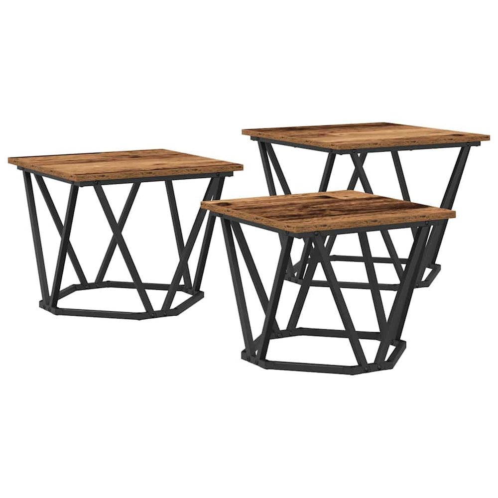 Quadratischer Couchtisch, 3er-Set