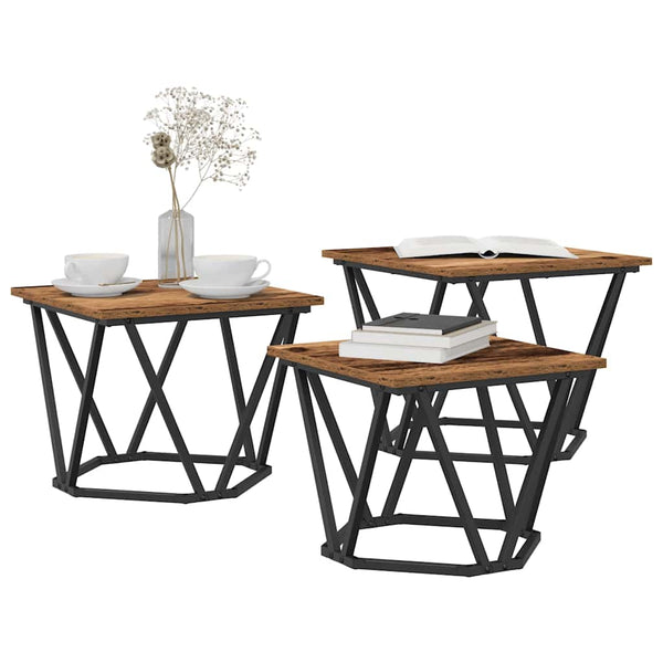Quadratischer Couchtisch, 3er-Set