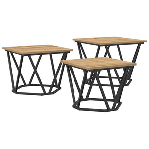 vidaXL Table basse 3 pcs Chêne artisan Bois d'ingénierie et acier