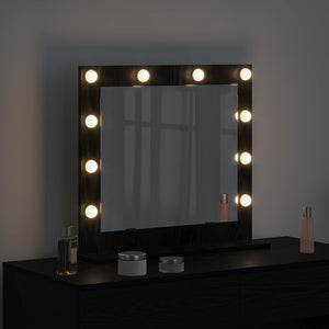 vidaXL Miroir de lavabo noir aspect chêne 60 x 55 x 18 cm