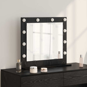 vidaXL Miroir de lavabo noir aspect chêne 60 x 55 x 18 cm
