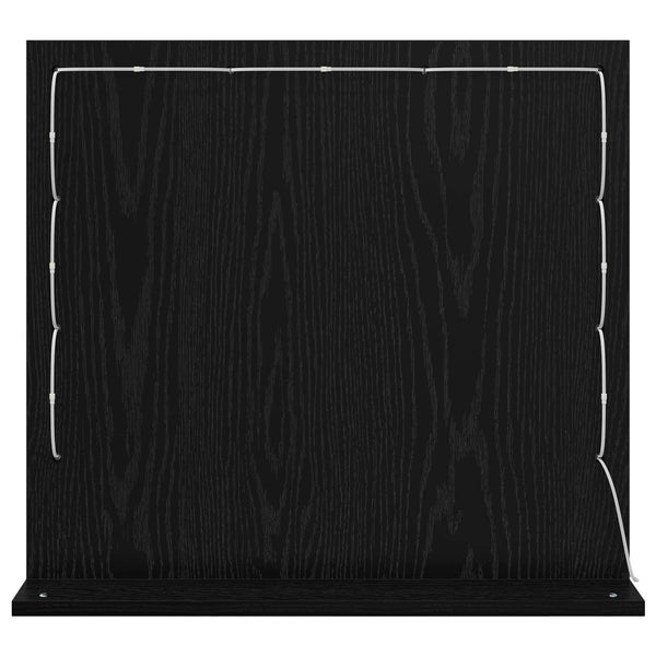 vidaXL Miroir de lavabo noir aspect chêne 60 x 55 x 18 cm