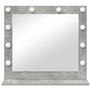 Rechteckiger Waschtischspiegel Beton Grau 60 cm