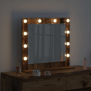 Rechteckiger Waschtischspiegel Altholz 60x55 cm