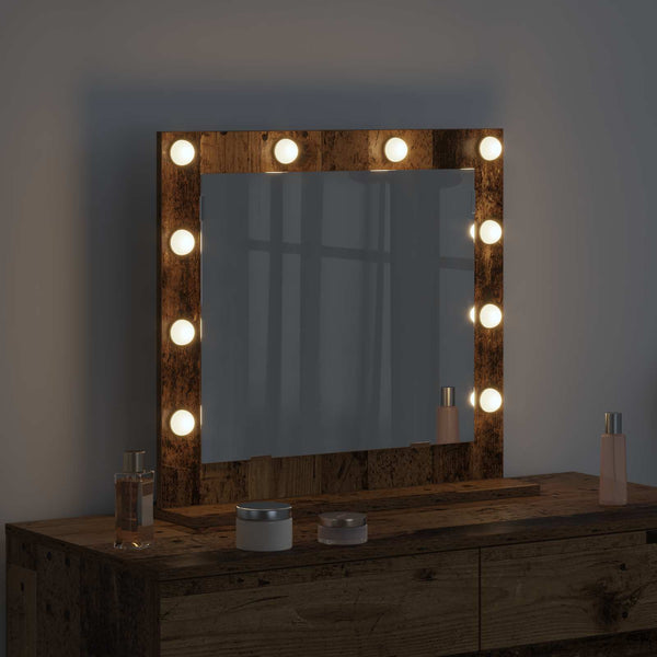 Rechteckiger Waschtischspiegel Altholz 60x55 cm
