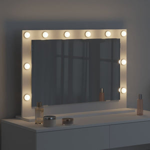 Weißer Waschtischspiegel mit LED-Beleuchtung