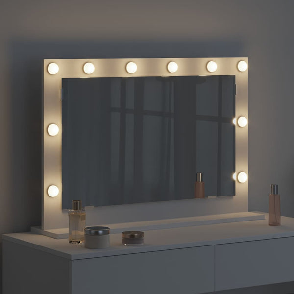 Weißer Waschtischspiegel mit LED-Beleuchtung