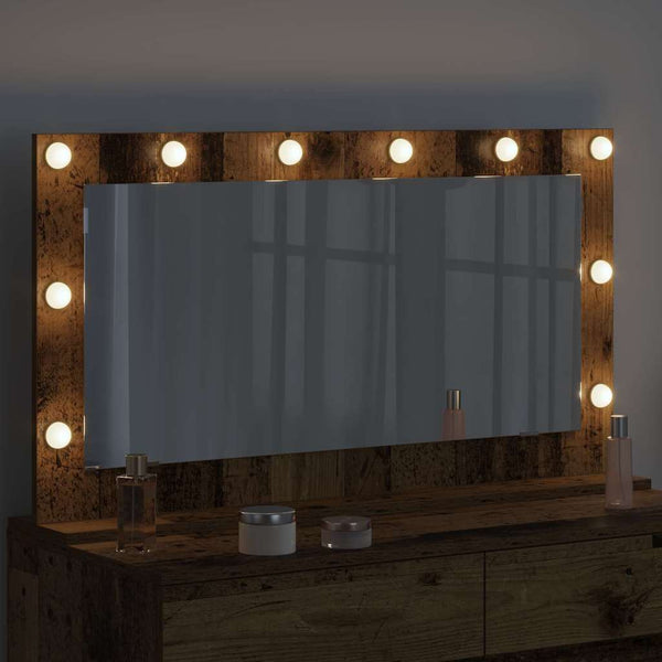 Rechteckiger Waschtischspiegel Altholz 100x55 cm