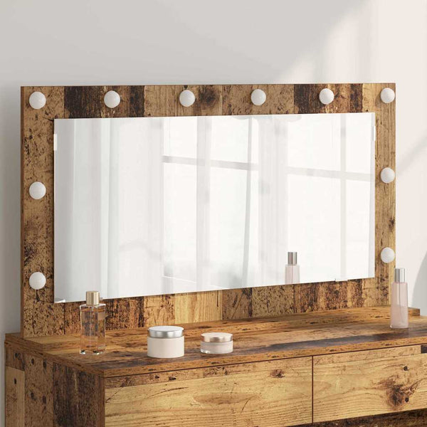 Rechteckiger Waschtischspiegel Altholz 100x55 cm