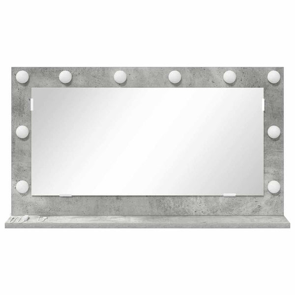Rechteckiger Waschtischspiegel Beton Grau 80x45 cm