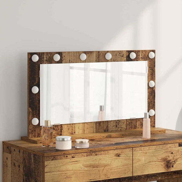 Rechteckiger Altholz Waschtischspiegel 80x45 cm