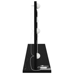 Waschtischspiegel Schwarz Eichenoptik 100 cm