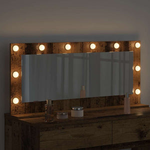 Rechteckiger Waschtischspiegel Altholz 100x45 cm