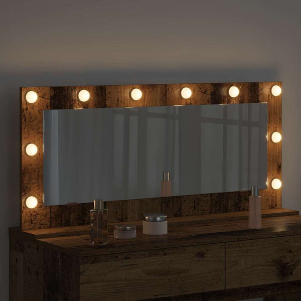 Rechteckiger Waschtischspiegel Altholz 100x45 cm