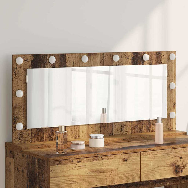 Rechteckiger Waschtischspiegel Altholz 100x45 cm