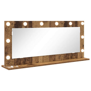 Rechteckiger Waschtischspiegel Altholz 100x45 cm