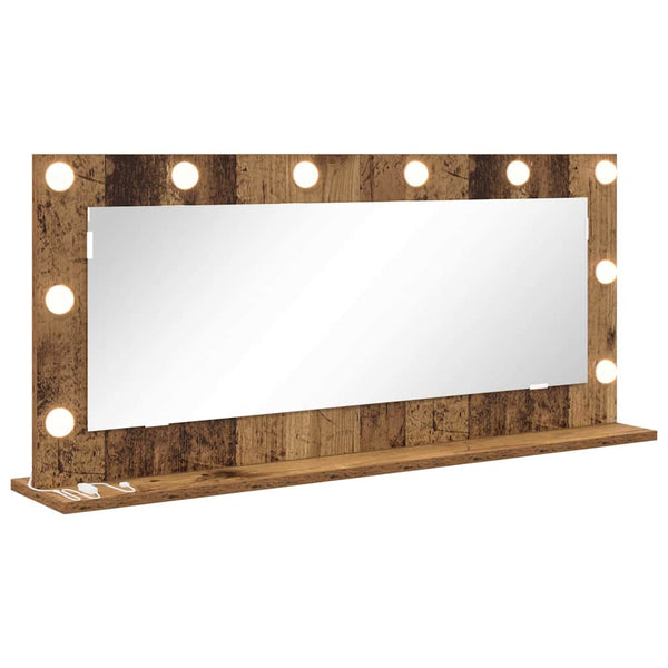 Rechteckiger Waschtischspiegel Altholz 100x45 cm